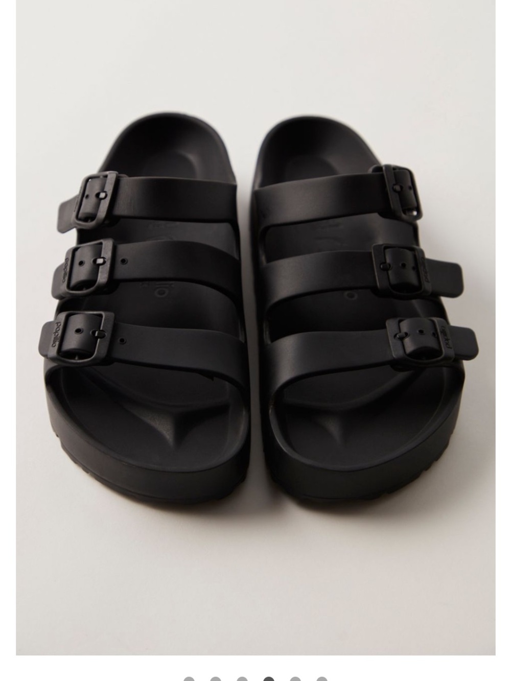 Birkenstock florida Triple-Strap Slide platform Eva Sandals - Black